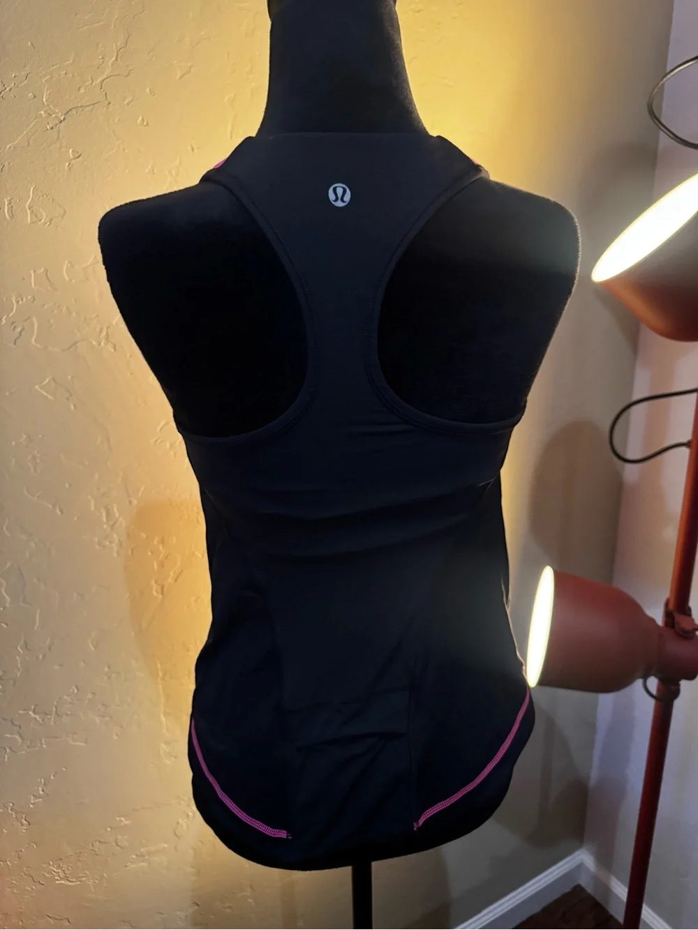 lululemon athletica Pink, White & Black Colorblock Racerback Tank